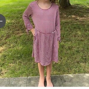 Striped Pink Kids Dress